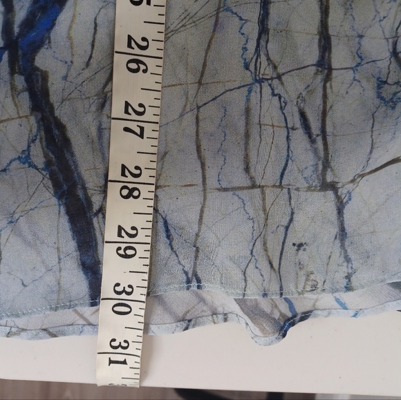 Finley Artsy Sheer Sz M Marble Artsy Button Down Front Long Sleeve Blouse - Picture 11 of 14